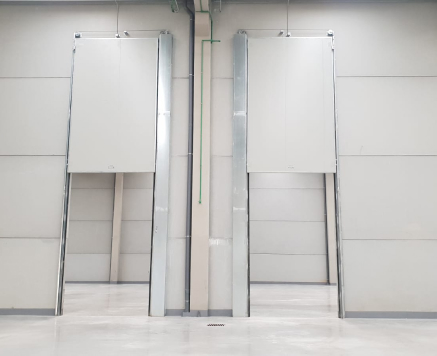puerta cortafuegos guillotina vertical dos hojas Errece Loading system Spain